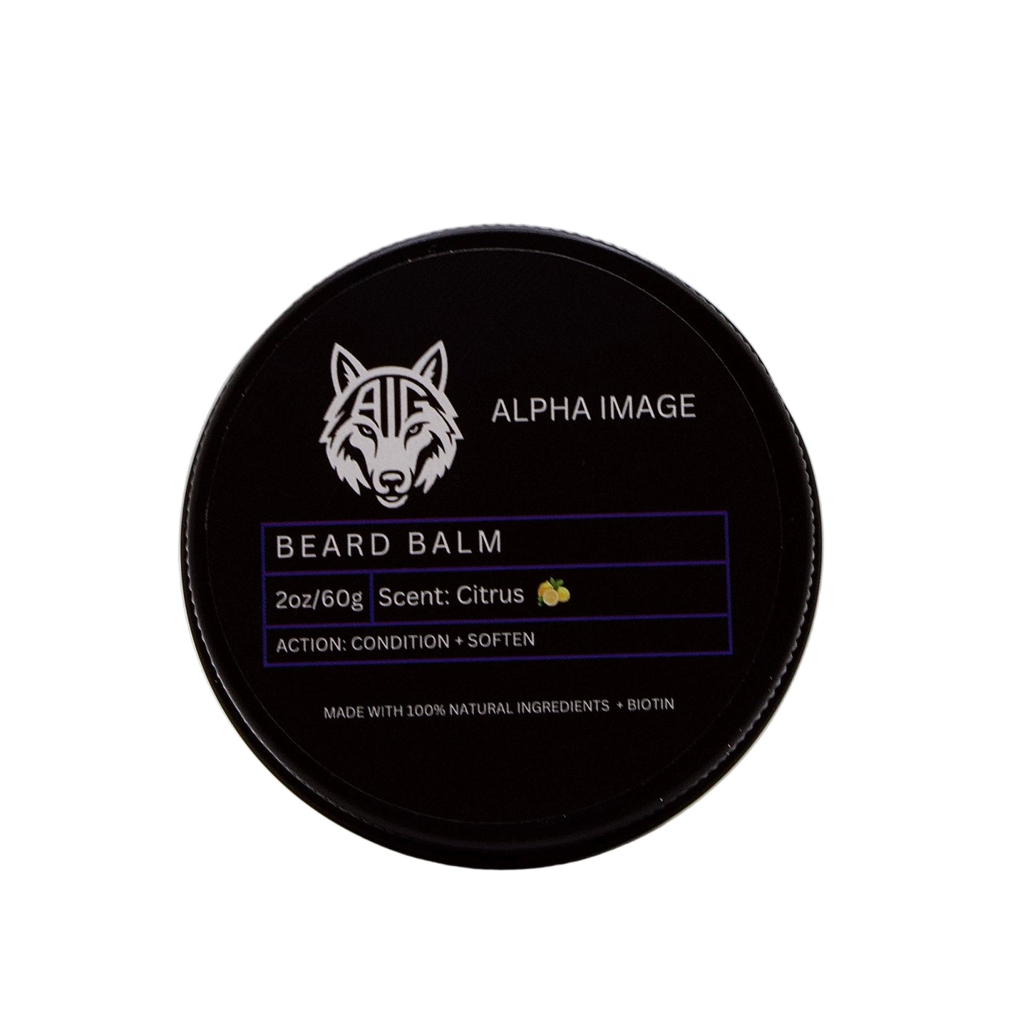 Alpha Image Beard Balm|Citrus Scented|With Biotin|Made With 100% Natural Ingredients To Support Beard Softness And Beard Growth|