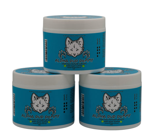 Alpha Pup Pommy|Light Hold Pomade For Kids|Green Apple Scented|Low Shine|Easy Wash Out|
