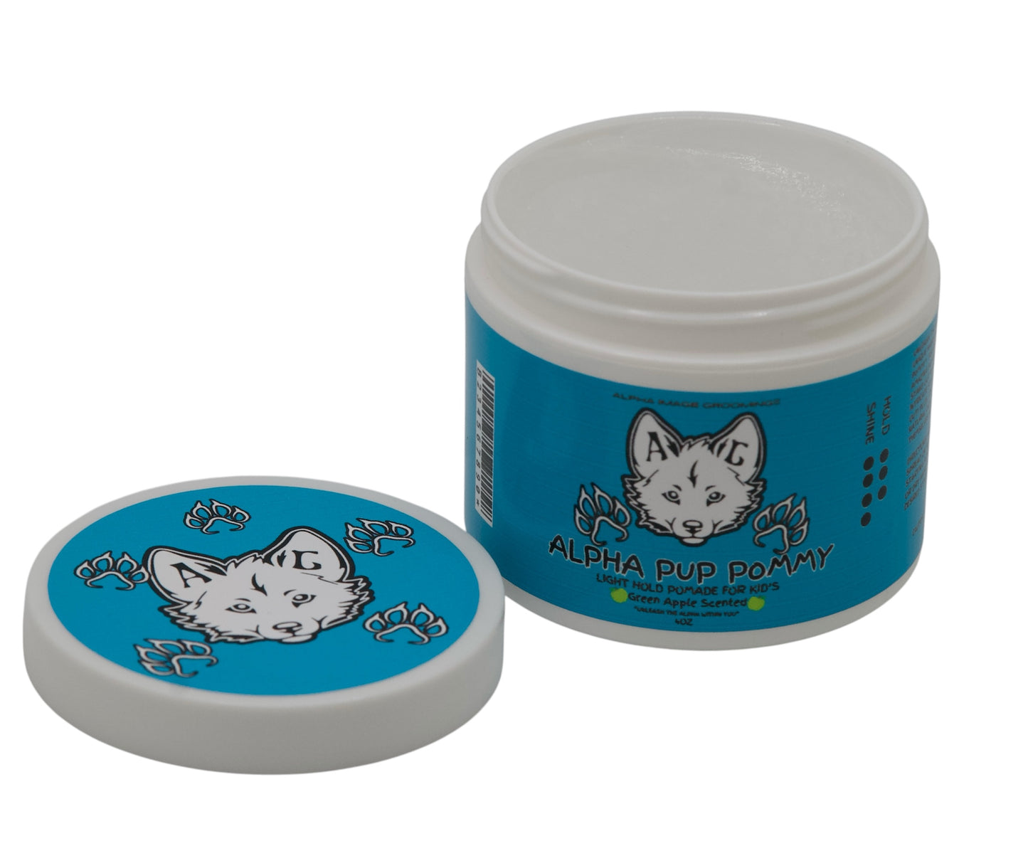 Alpha Pup Pommy|Light Hold Pomade For Kids|Green Apple Scented|Low Shine|Easy Wash Out|