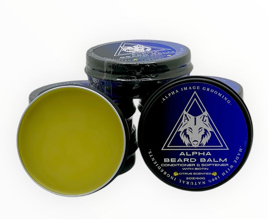 Alpha Image Beard Balm|Citrus Scented|With Biotin|Made With 100% Natural Ingredients To Support Beard Softness And Beard Growth|