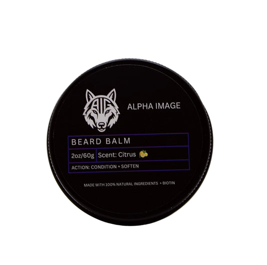 Alpha Image Beard Balm|Citrus Scented|With Biotin|Made With 100% Natural Ingredients To Support Beard Softness And Beard Growth|