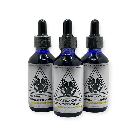 Alpha Image Citrus Scented Beard Oil & Conditioner In 1|2 oz|Infused With 100% Natural Ingredients To Soften/Moisturize/Support Beard Growth|Long Lasting Scent|